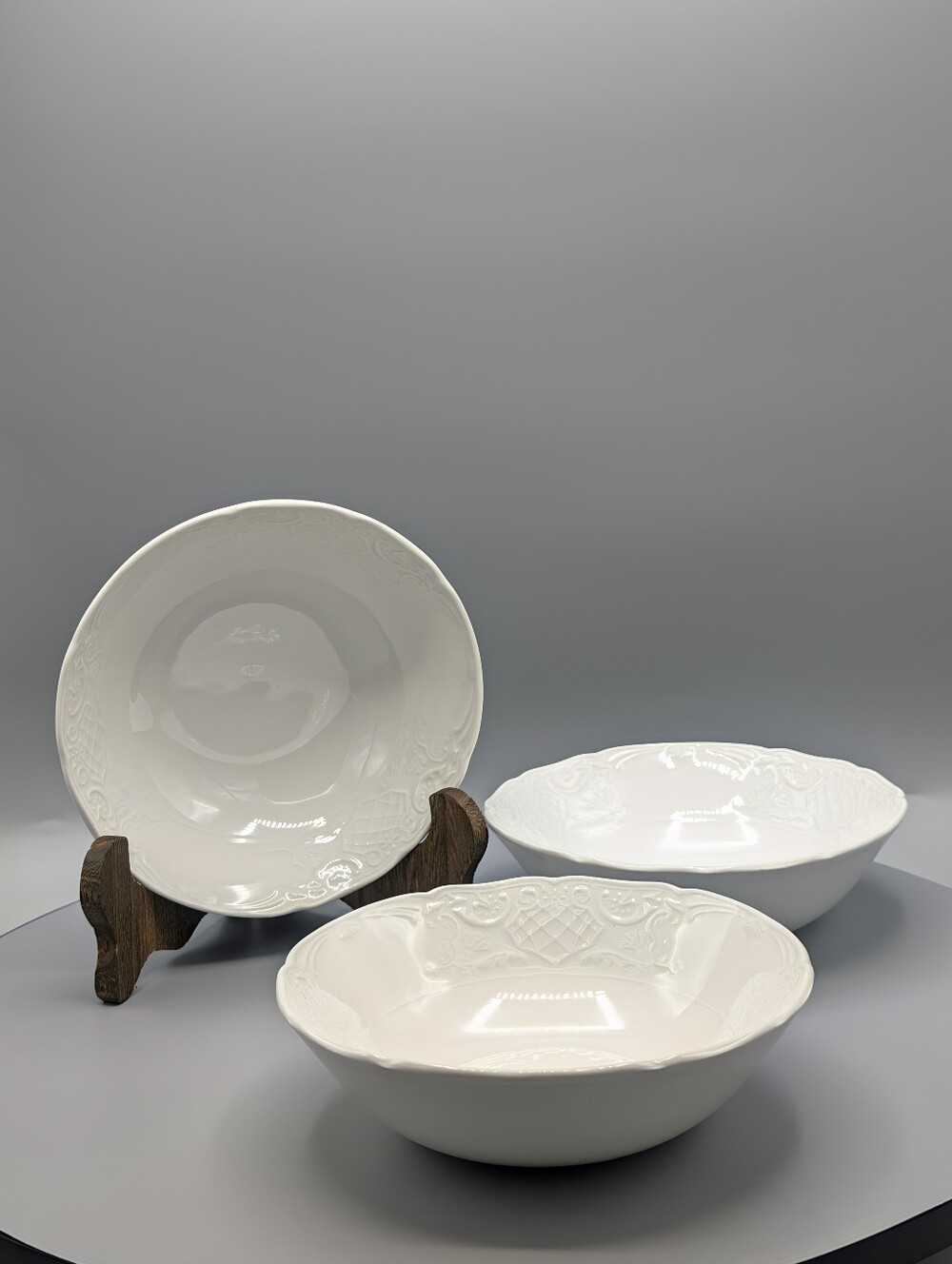 Set of 3 Vintage Johnson Brothers Richmond White Coupe Cereal Bowls England